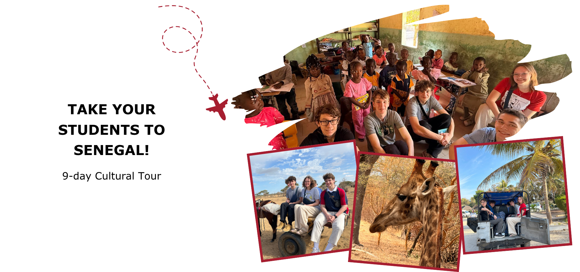 Senegal student travel program featuring school visits, wildlife, and cultural activities