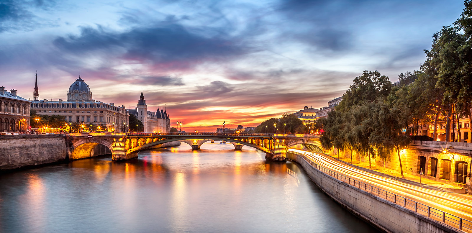 France-Paris-seine-river-bridge-evening