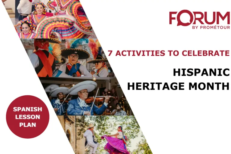 Students exploring music, food, geography, literature, and cultures of the Spanish-speaking world for Hispanic Heritage Month