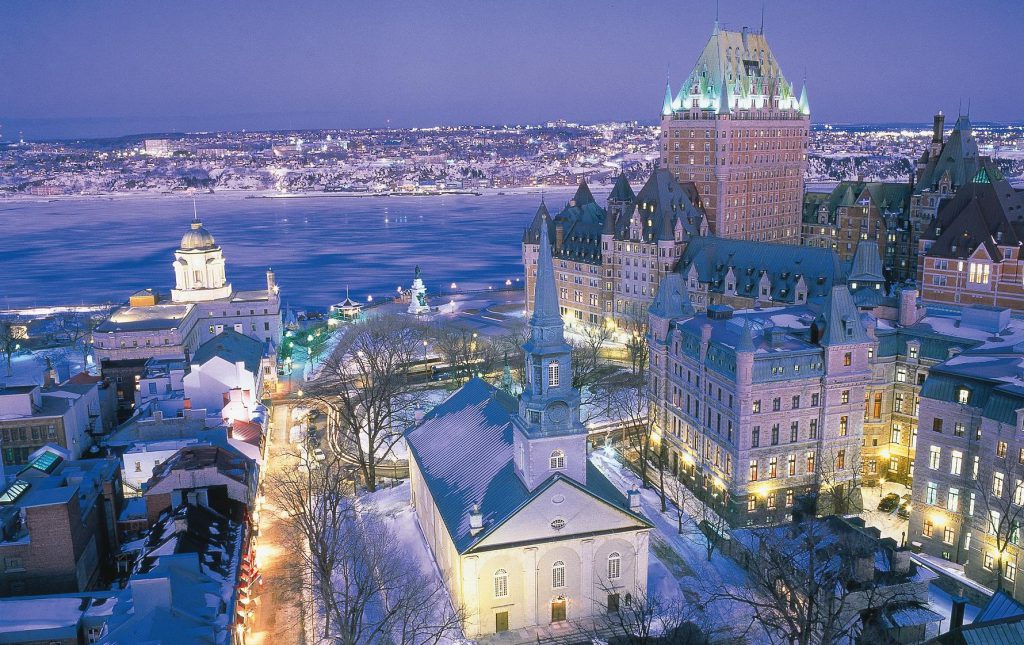 Winter skyline Québec Canada