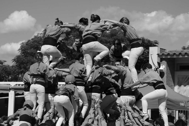Castellers, a local activity in Barcelona, representing Catalonian culture